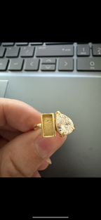 tester teardrop single birthstone with bezel image 0