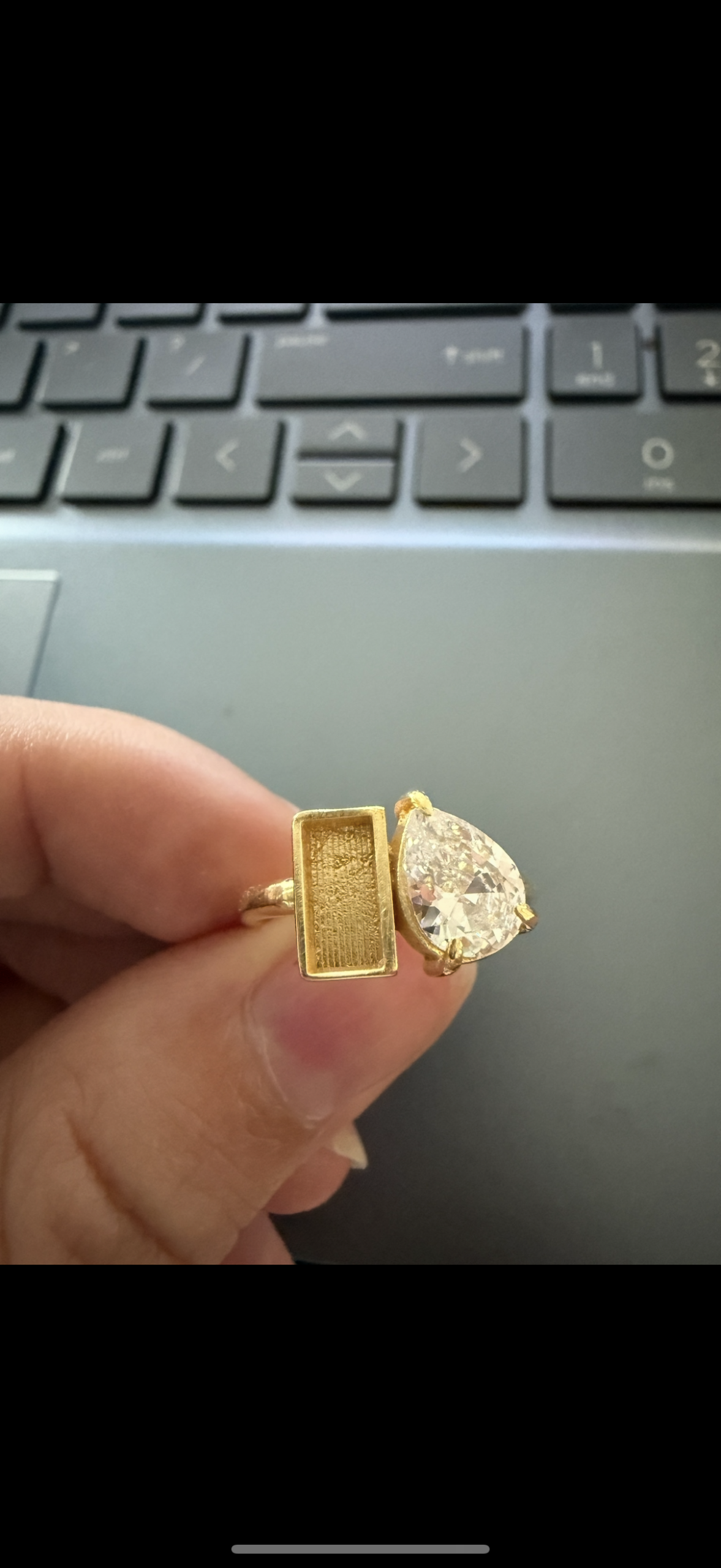 tester teardrop single birthstone with bezel image 0